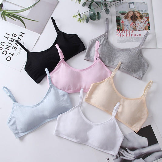 Breathable Cotton Light Solid Colour Fixed Cup Wrap Padding Bra