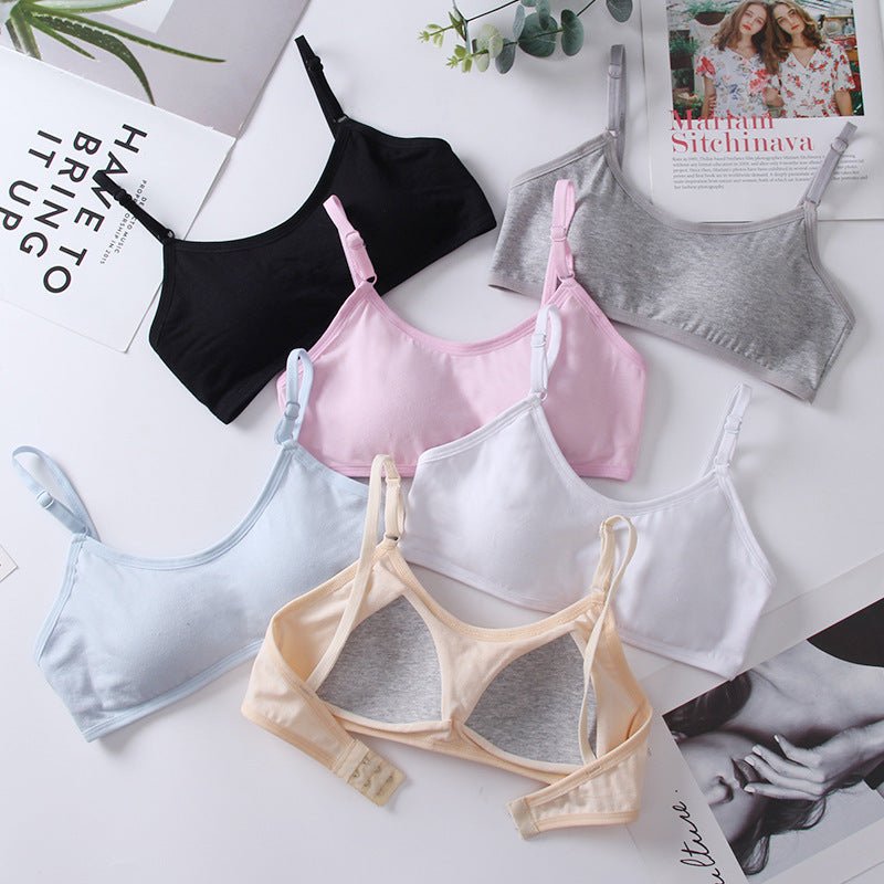 Breathable Cotton Light Solid Colour Fixed Cup Wrap Padding Bra