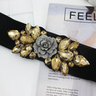 Rose Rhinestone Inlaid Buckle Adjustable Belt for Women