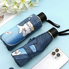 Cute kitten thickened folded small and portable umbrella