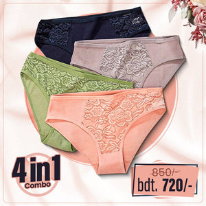 4 Pieces Set Japanese Style Women's Breathable and Comfortable Panties