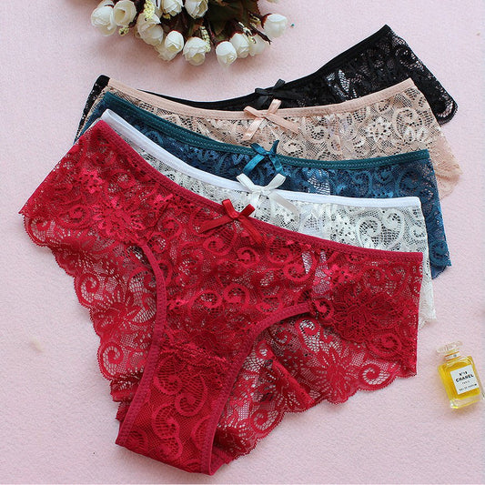 European Style Narrow Crotch Floral Mesh Ladies Panties