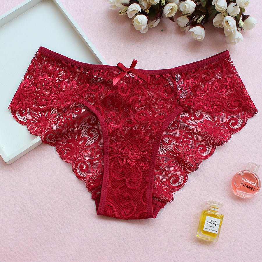 European Style Narrow Crotch Floral Mesh Ladies Panties