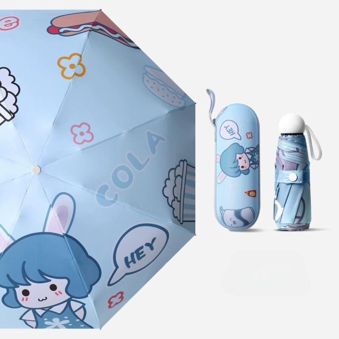 UV protection and rain dual use umbrella folding  small portable pocket capsule shape umbrella