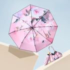 Double-layer hand-painted-style small folding umbrella