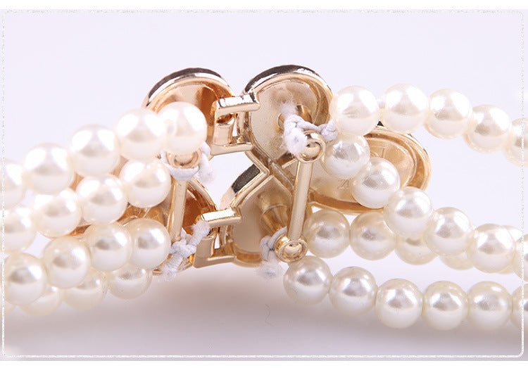 Pearl Diamond Flower Style Waist Chain Dress Decoration Belt For Women