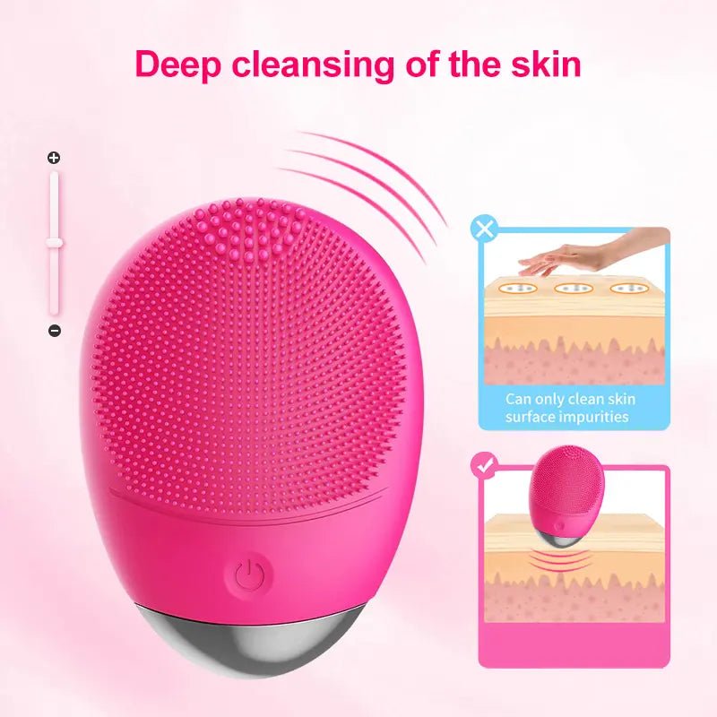 Mini Electric Ultrasonic Deep Pore Cleansing Silicone Brush