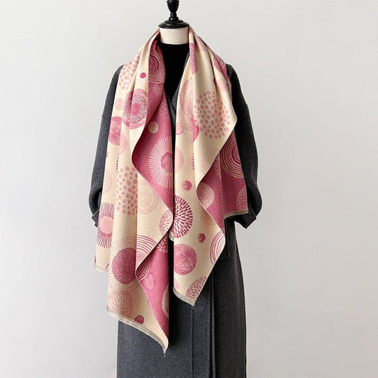 Floral Bloom Luxurious Elegant Design Winter Shawl Scarf