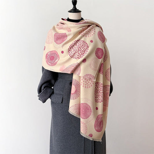 Floral Bloom Luxurious Elegant Design Winter Shawl Scarf