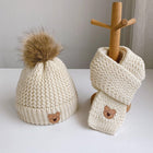 Kid's Knitted, fleece Winter Cap and Muffler Set