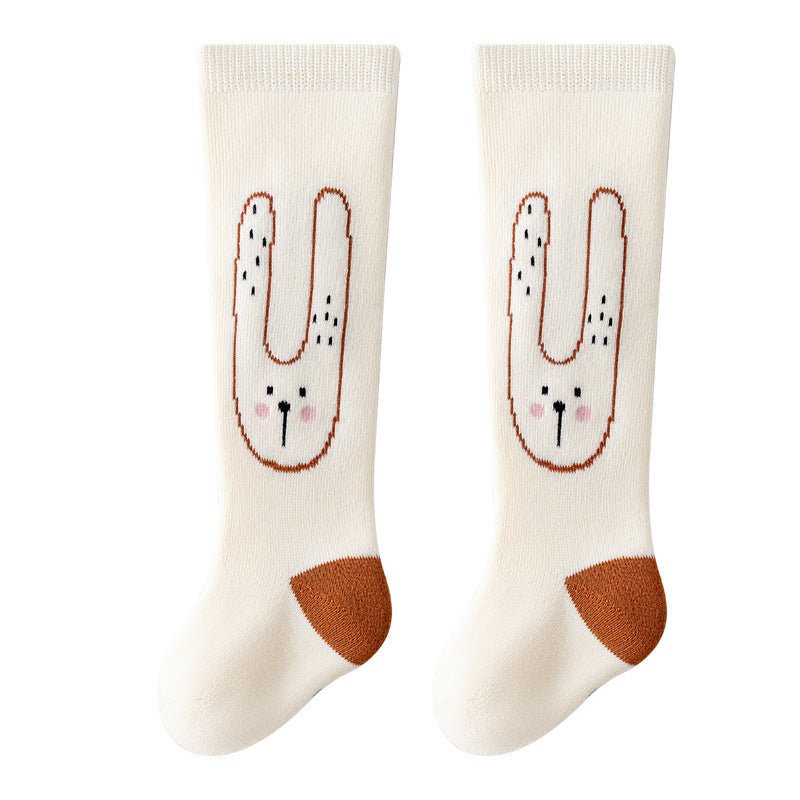 Cute Cartoon Printed Thick Terry Over Knee Socks for Children