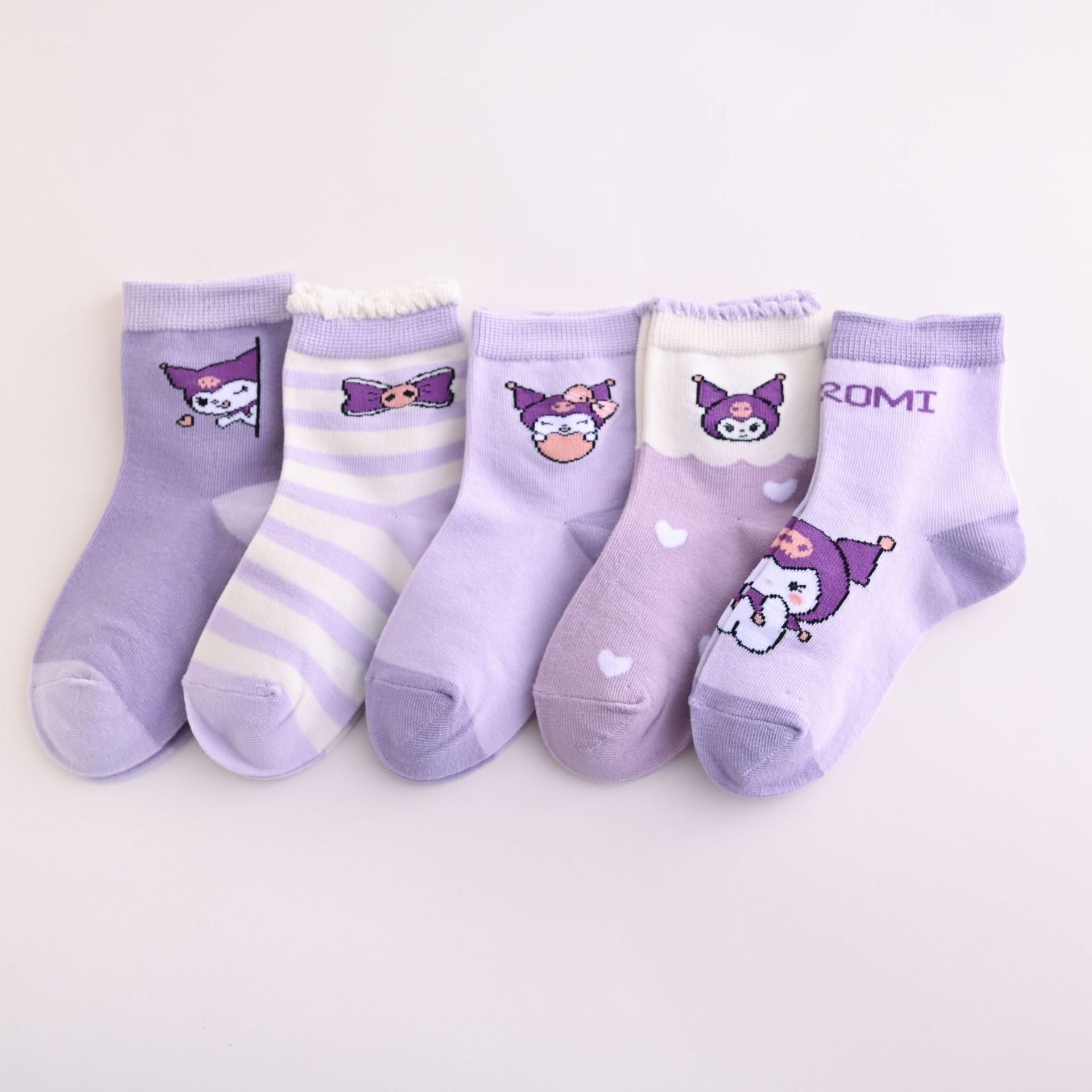 5 Pieces Set Korean Style Soft and Comfortable Cotton Socks for Kids