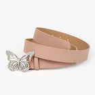 Butterfly Rhinestone Buckle Adjustable Waist Belt For Ladies