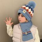 Children's Thick Wool Pullover Winter Cap and Muffler Set