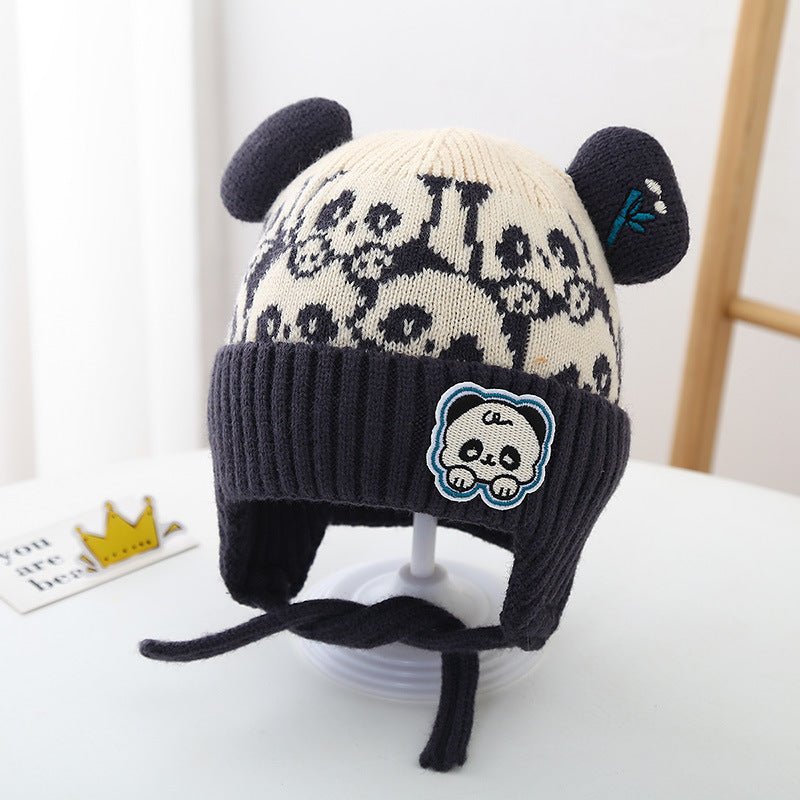 Kid's Ear Protecting Super Cute Panda Knitted Winter Cap