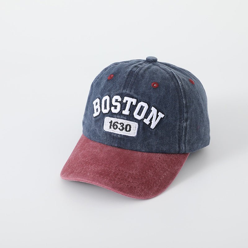 Stylish Washed Look and Sun Protected Embroidered Caps for Kids