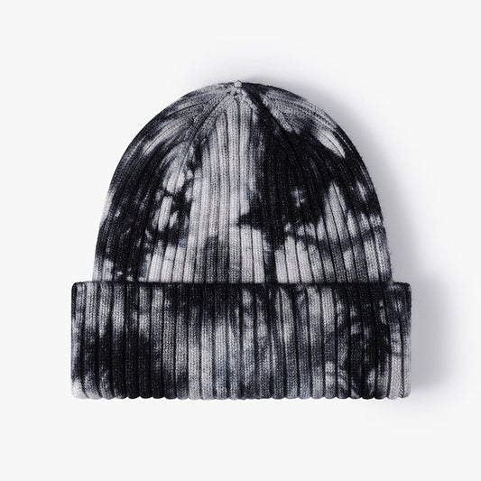 Winter outdoor tie-dye knitted beanie