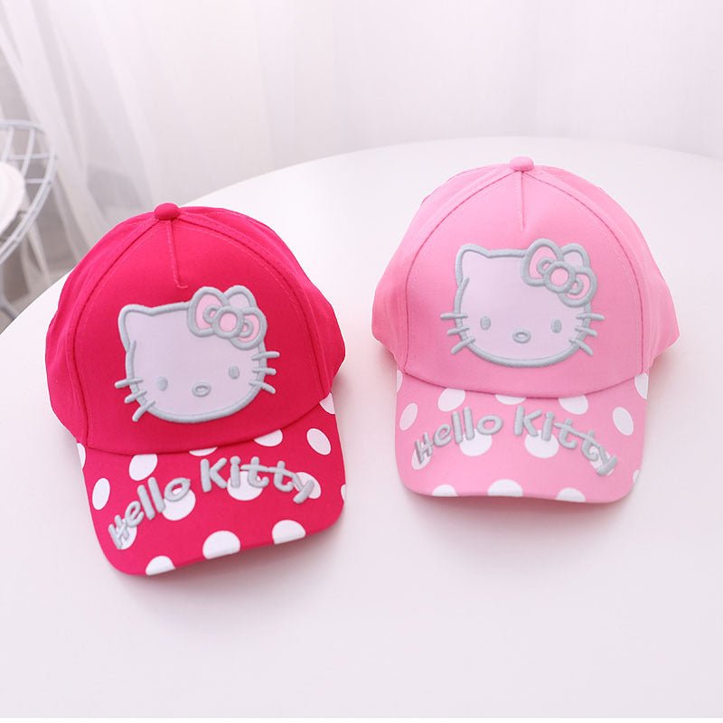 Korean Style Hello Kitty Embroidered Comfortable Cap for Girls