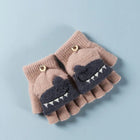 Flip style Half-Finger Children's Winter Gloves