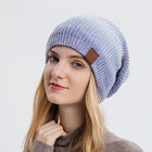 Gradient Tie-dye Style knitted Warm Beanie Cap For Women