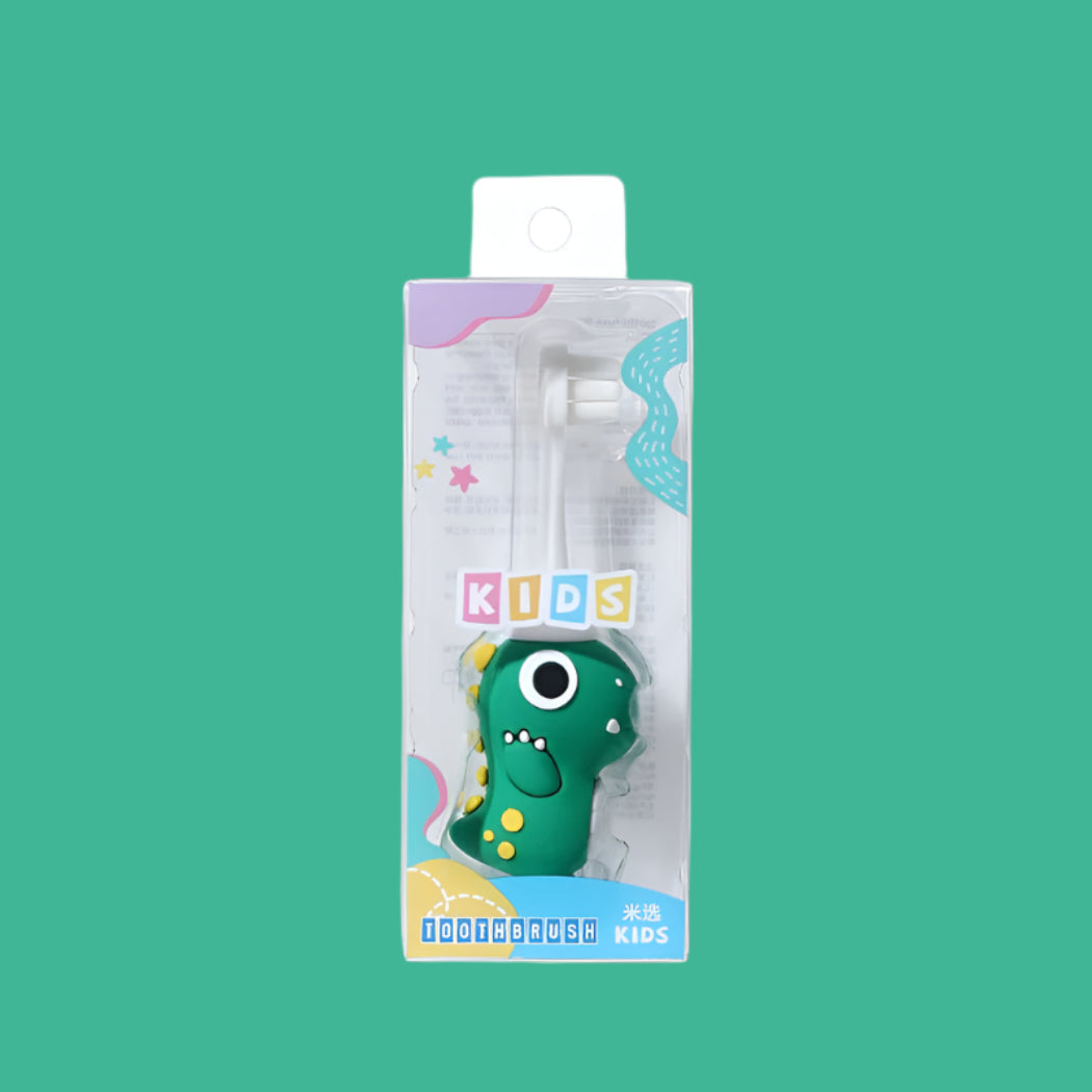 Cute Dinosaur Fine Soft Toothbrush with Tongue Cleaner for Kids