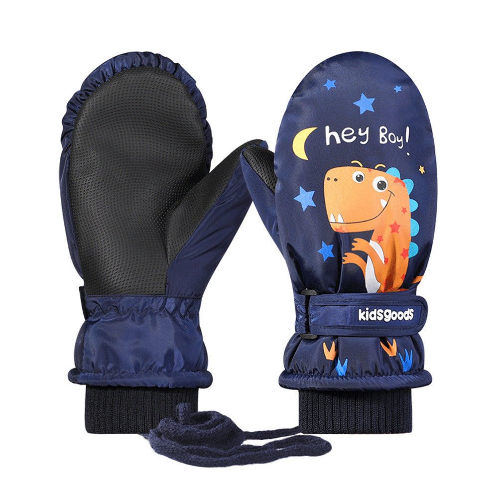 Windproof Thickened Cartoon Painted Luxury Hand gloves for Kids