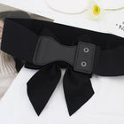 Three Dimensional Large Bows Cotton Wide Ladies Belt