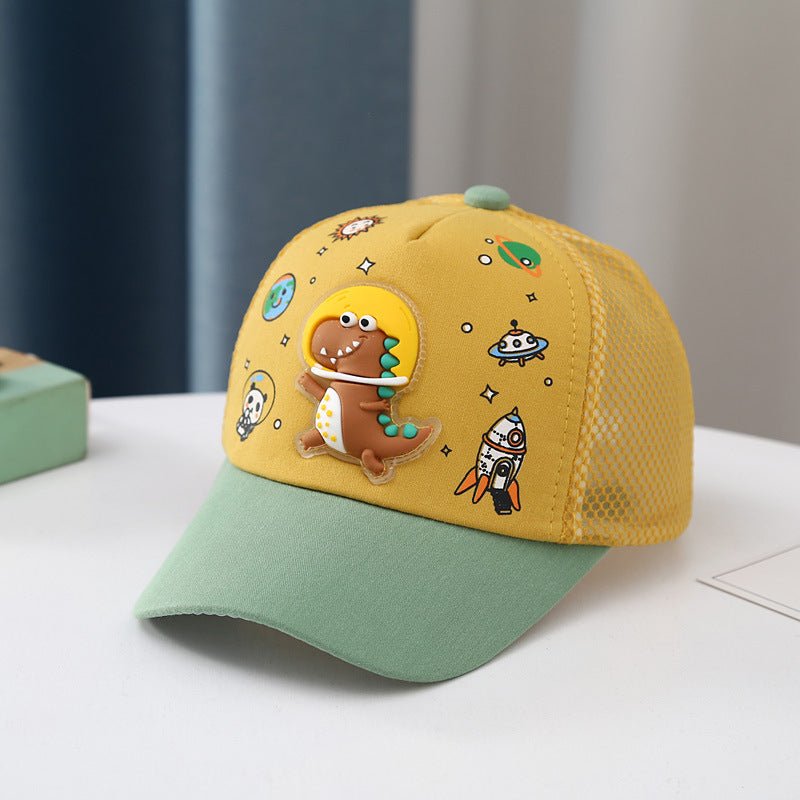 Kids' Dinosaur Cartoon Cap with Breathable Rear Mesh for Comfort