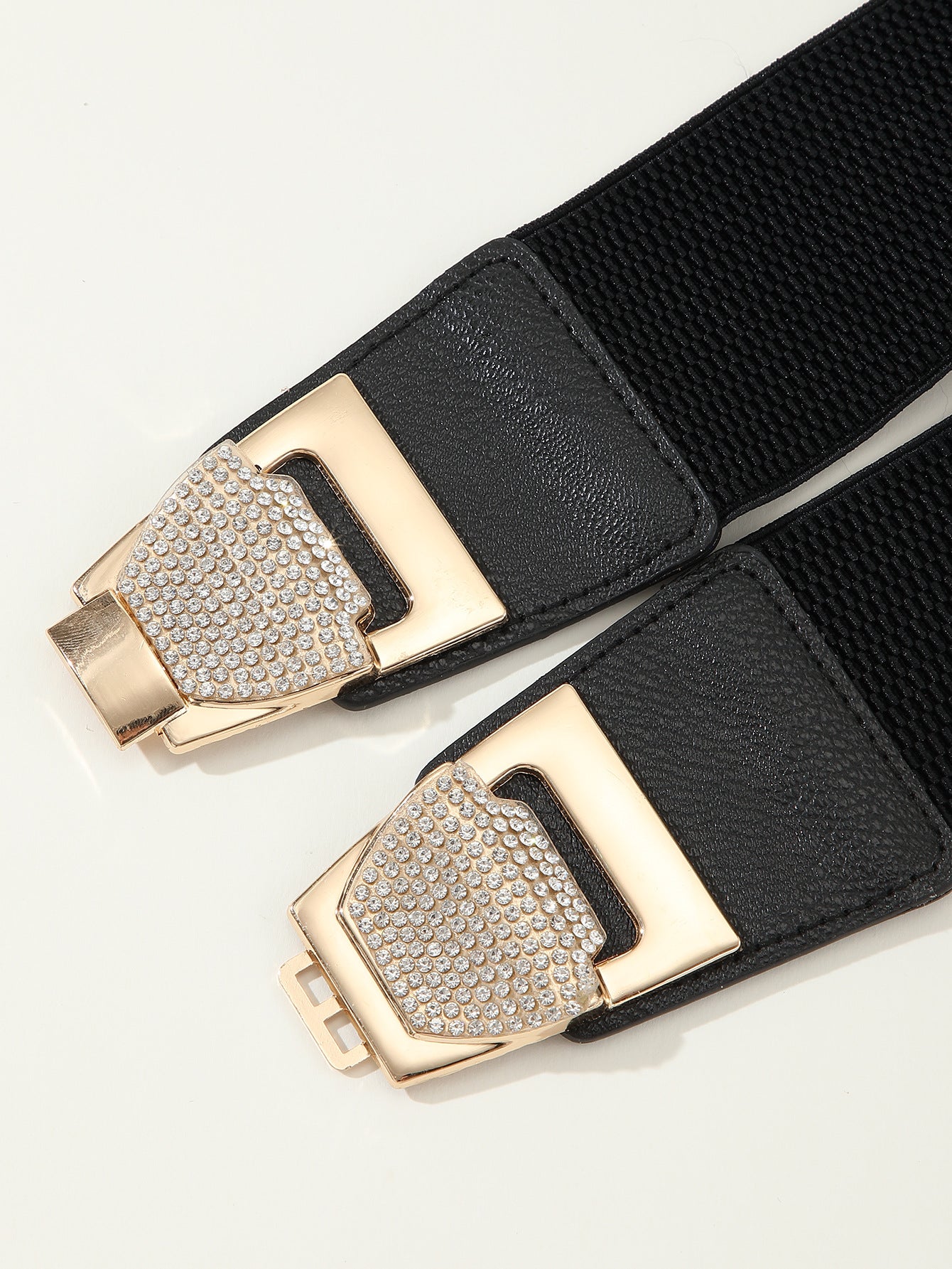 Rhinestone Inlaid Fashionable Buckle Waist Belt for Women