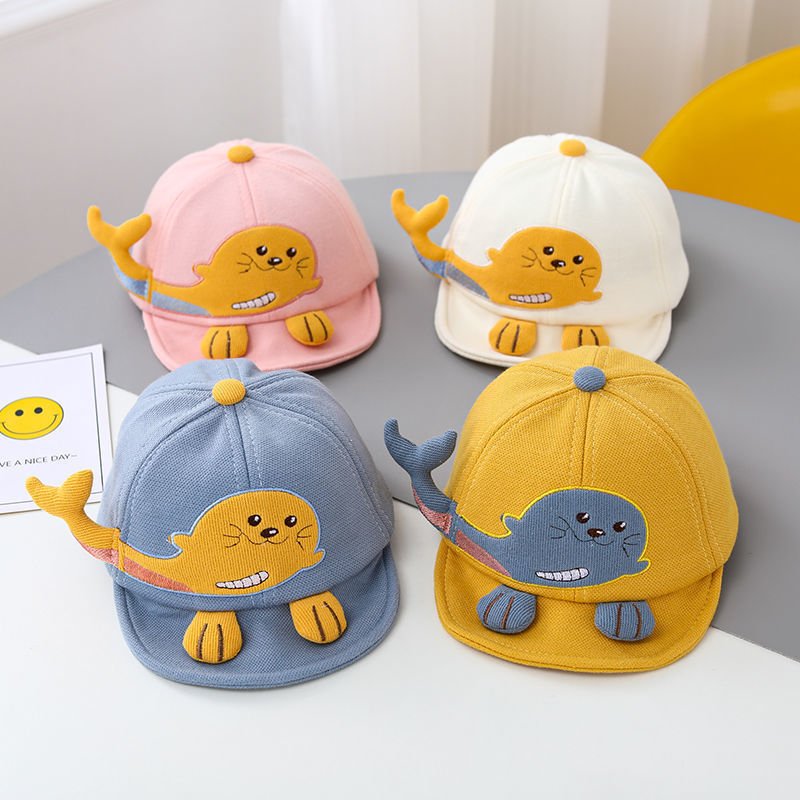 Soft Brimmed Baseball Caps for Cute Babies with Cute Otter