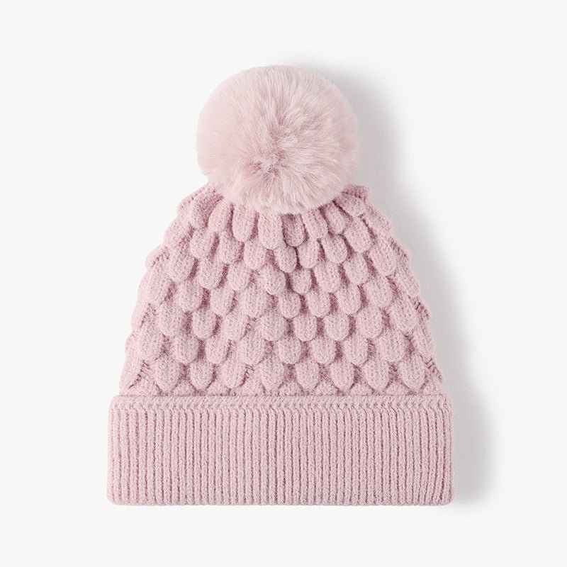 Double Layered Women's Knitted Warm Thick Beanie Hat