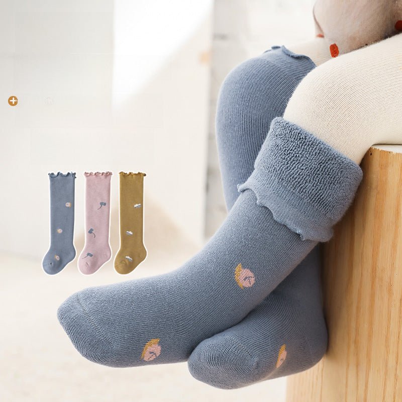 Full Length Reactive Printing Korean Style Thick Warm Children's Socks