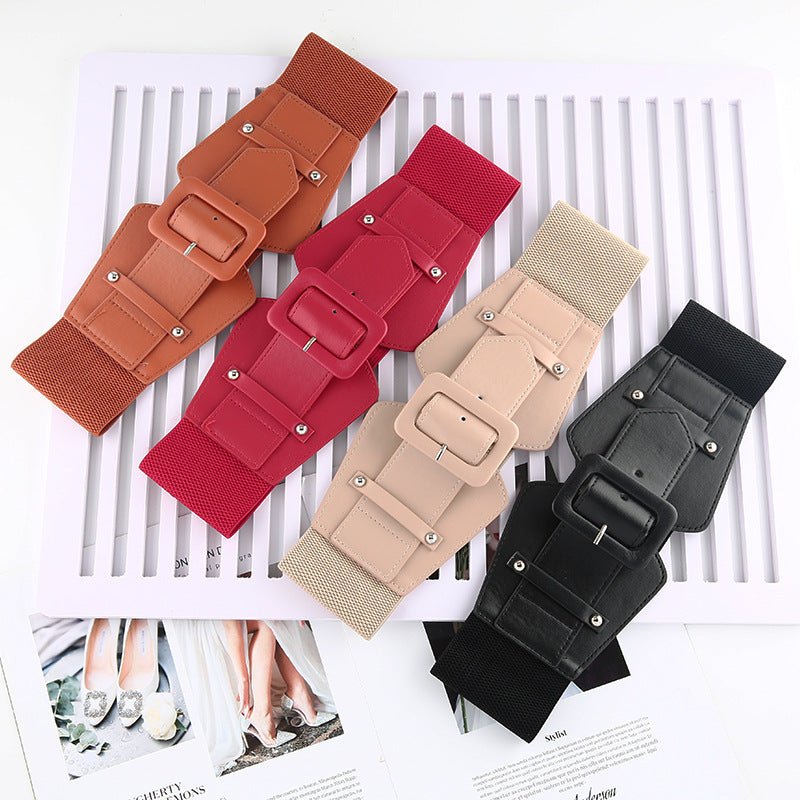 Korean Edition Retro Adjustable Waist Cover Women's Embellished Corset Belt