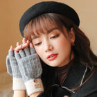 Winter knitted Women's Half Finger Outdoor Cold Protection Hand Gloves