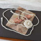 Camellia Flower Pearl Chain Waist Belt for Women