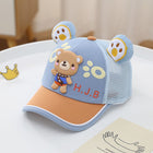 Bear Cute Summer Hats with Breathable Rear Mesh Caps for Boys and Girls