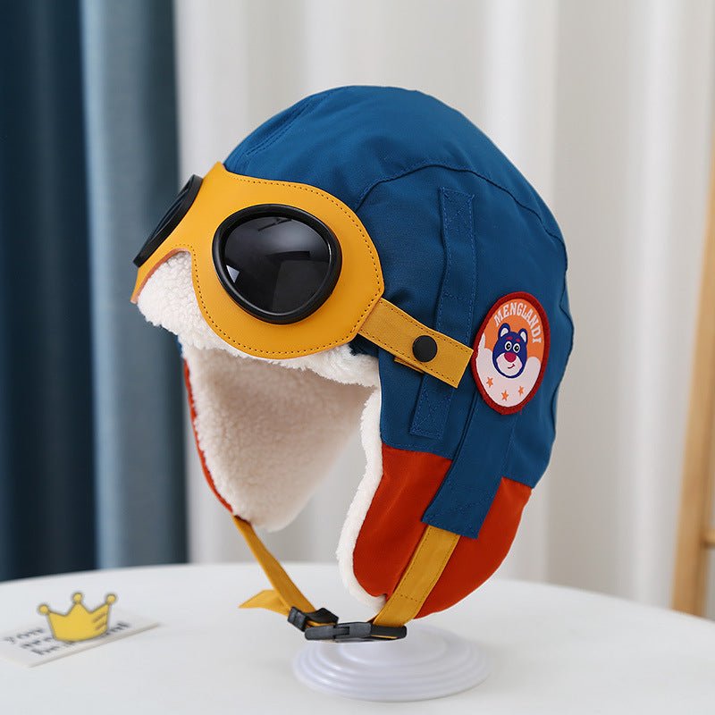 Cute Adventure Pilot Style Velvet Inside Warm Ear Protection Cap