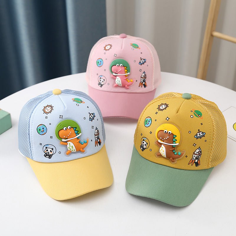 Kids' Dinosaur Cartoon Cap with Breathable Rear Mesh for Comfort