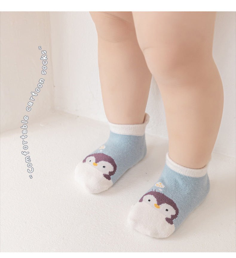 Heel Style Cartoon Printed Non-Slippery Soft and Comfortable Baby Socks