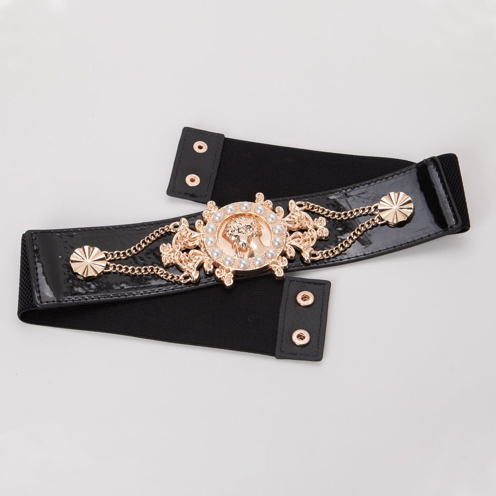 Versatile Styling Chic Pearl and Metal Waist Belt for Women