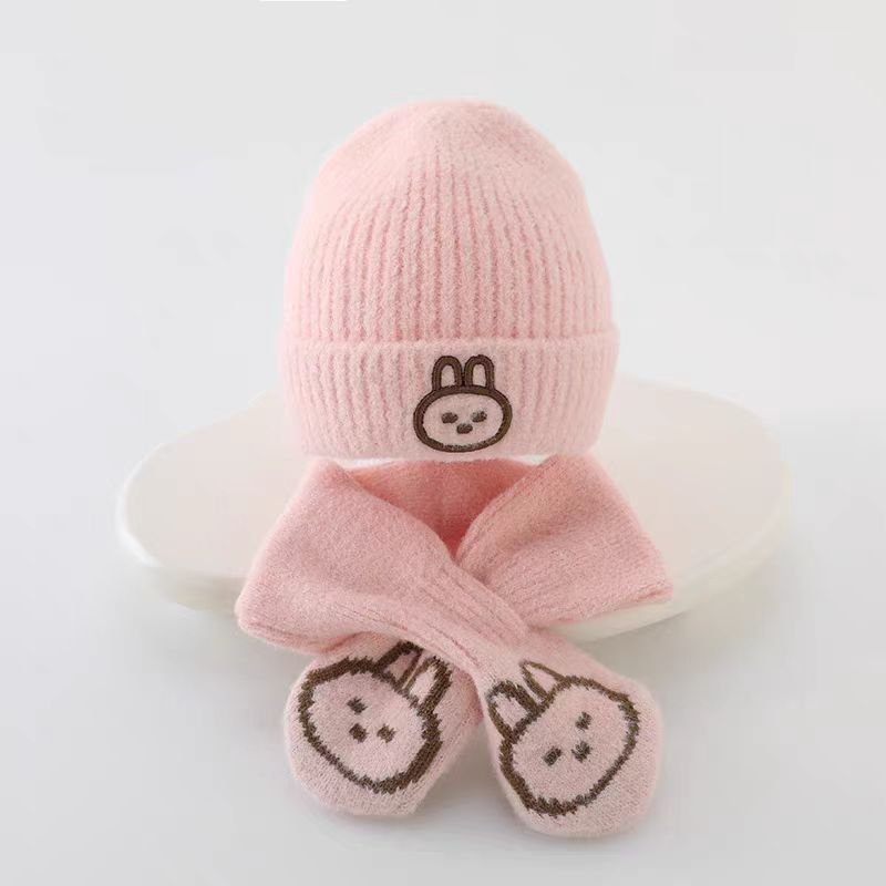 2 in 1 Knitted Winter Baby Cap and Muffler Set