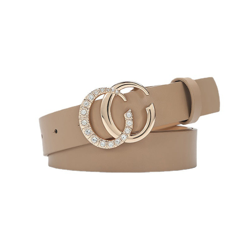 Trendy American Style C Shaped Buckle Adjustable Women's Waist Belt