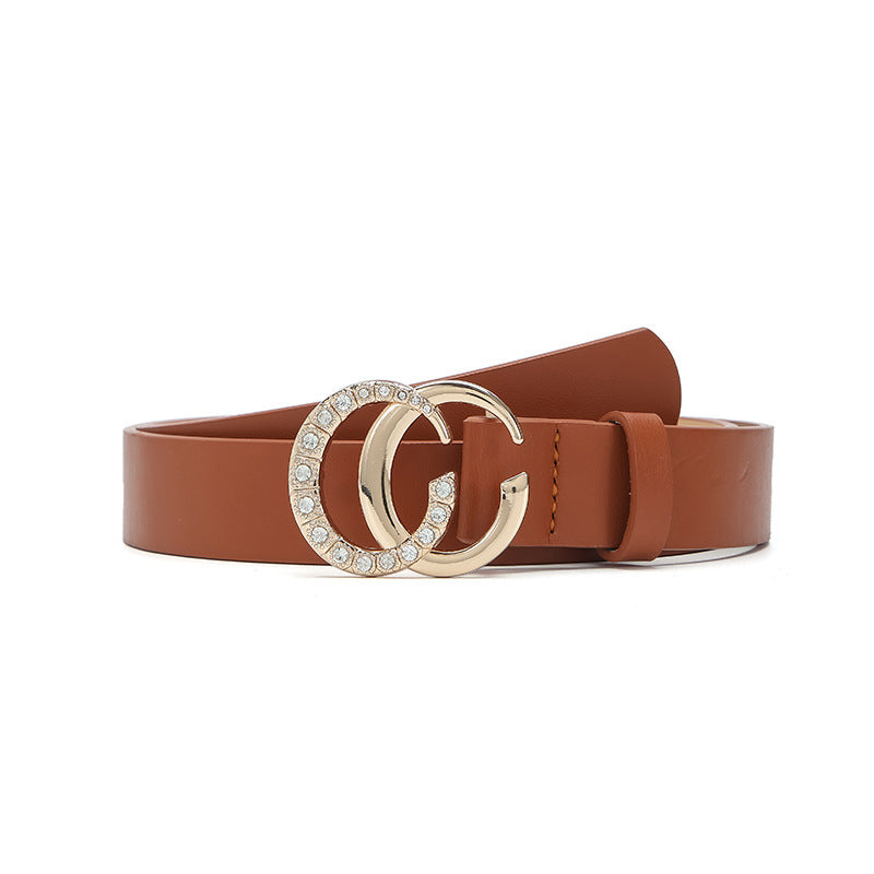 Trendy American Style C Shaped Buckle Adjustable Women's Waist Belt