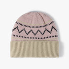 Winter outdoor color-blocked stripes thickened fleece knit versatile hat