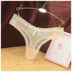 European Style Jacquard Lace Cotton Inseam Seamless Women's Thong Underwear