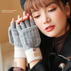 Winter knitted Women's Half Finger Outdoor Cold Protection Hand Gloves