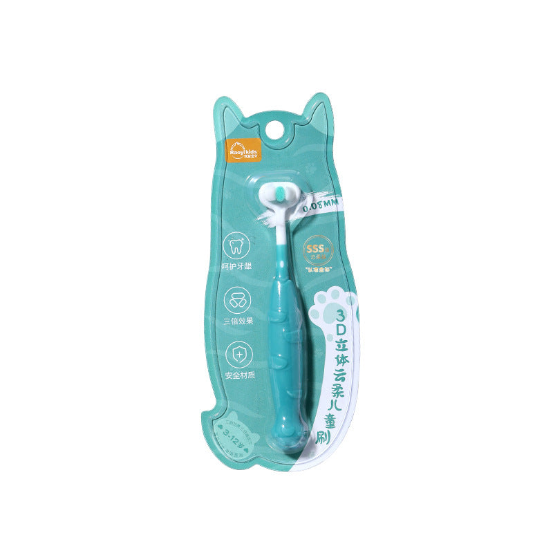 3D Cat Paw Cartoon Extra Soft Bristle Toothbrush for Kids