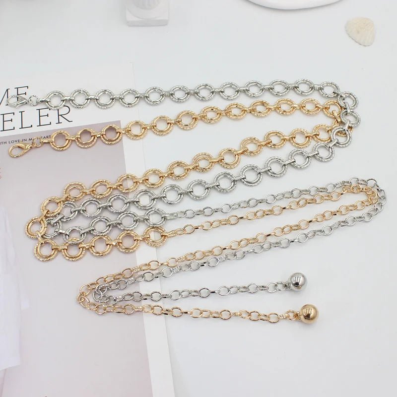 High Quality Ring Metal Waist Chain Korean Version Women's Belt