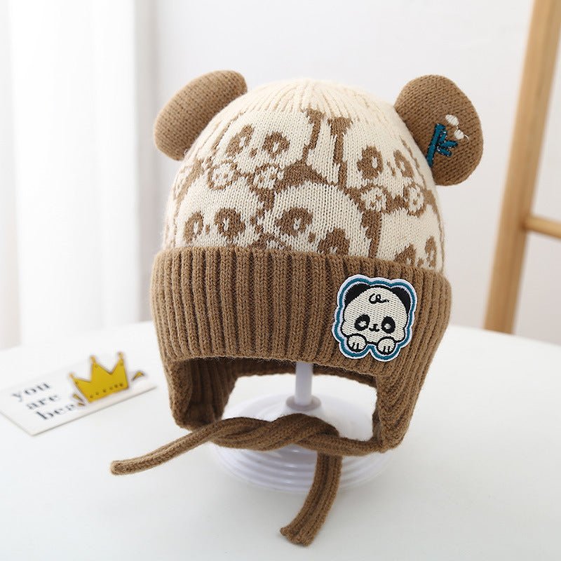 Kid's Ear Protecting Super Cute Panda Knitted Winter Cap