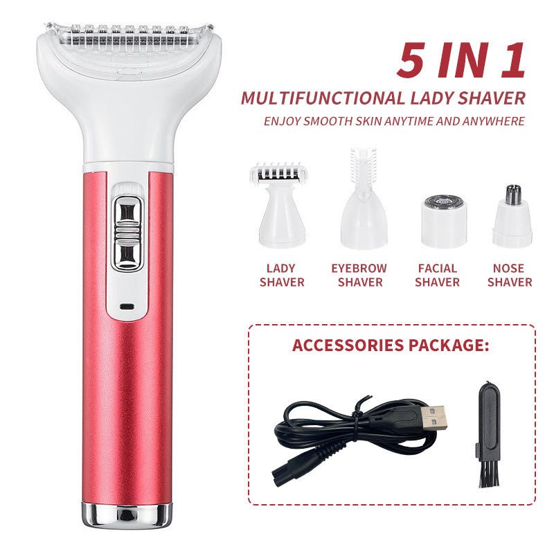 Women's  Five-in-One Private Hair Trimmer Shaver Electric Epilator